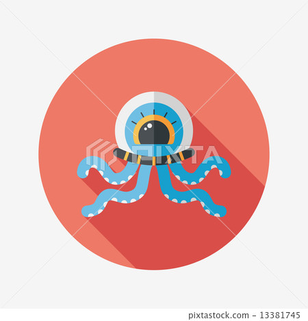 Space alien flat icon with long shadow,eps10 13381745