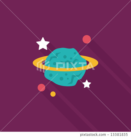 Space planet flat icon with long shadow,eps10 13381835