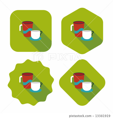 kitchenware cup flat icon with long shadow,eps10 kitchenware cup flat icon with long shadow,eps10 13381919
