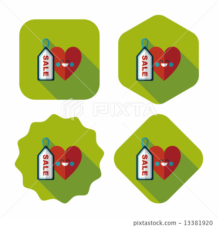 Valentine's Day SALE flat icon with long shadow,eps10 Valentine's Day SALE flat icon with long shadow,eps10 13381920