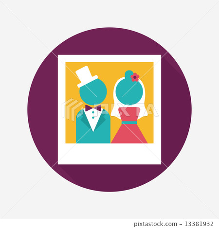 wedding photo flat icon with long shadow,eps10 13381932