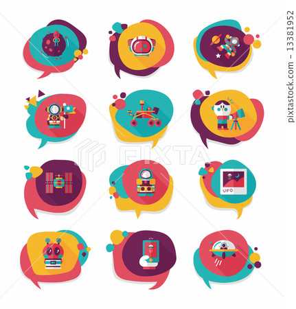 Space speech bubble flat design background set, eps10 Space speech bubble flat design background set, eps10 13381952