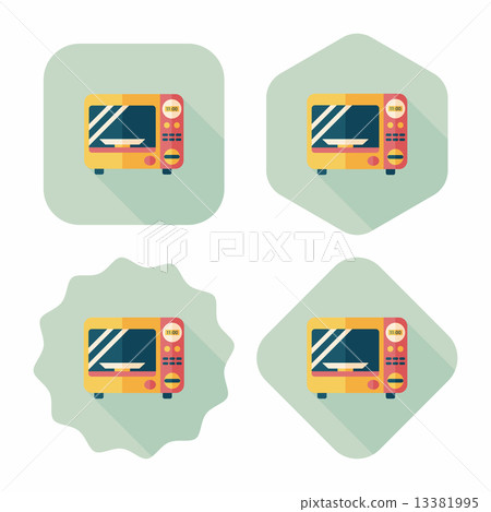 Kitchenware microwave oven flat icon with long shadow, eps10 Kitchenware microwave oven flat icon with long shadow, eps10 13381995