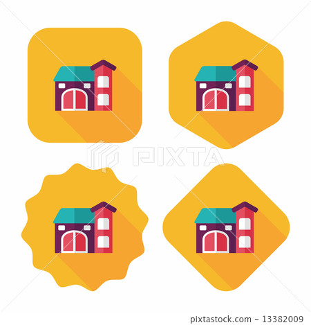 Building house flat icon with long shadow,eps10 - Stock Illustration ...
