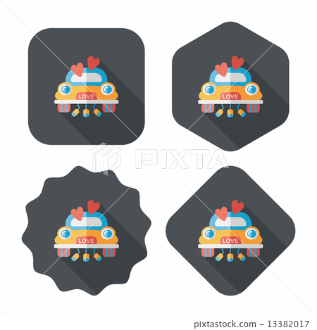 wedding car flat icon with long shadow, eps10 13382017