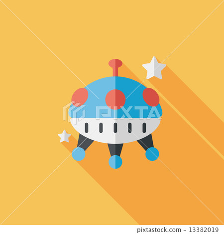 Space UFO flat icon with long shadow, eps10 Space UFO flat icon with long shadow, eps10 13382019