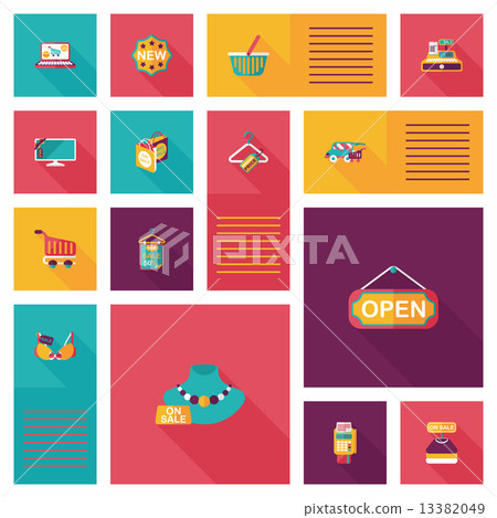 shopping ui flat design background set, eps10 - Stock Illustration ...