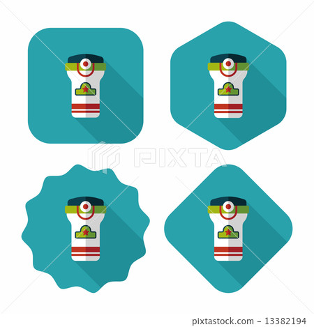 Vacuum flask flat icon with long shadow,eps10, hot water bottle 13382194