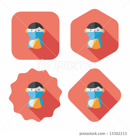 Female patient flat icon with long shadow - Stock Illustration ...
