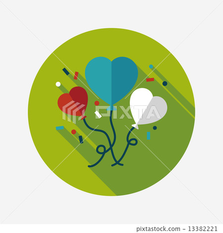 wedding ballons flat icon with long shadow,eps10 - Stock Illustration ...