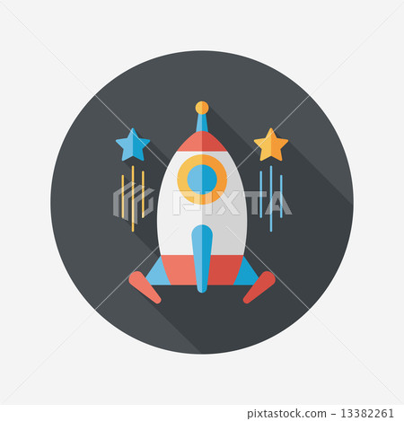 Space rocket flat icon with long shadow,eps10 Space rocket flat icon with long shadow,eps10 13382261