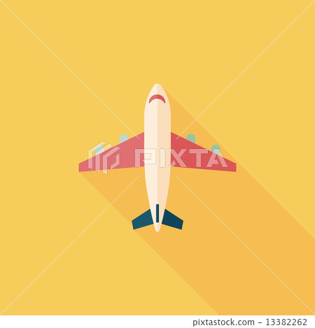 Transportation airplane flat icon with long shadow,eps10 Transportation airplane flat icon with long shadow,eps10 13382262