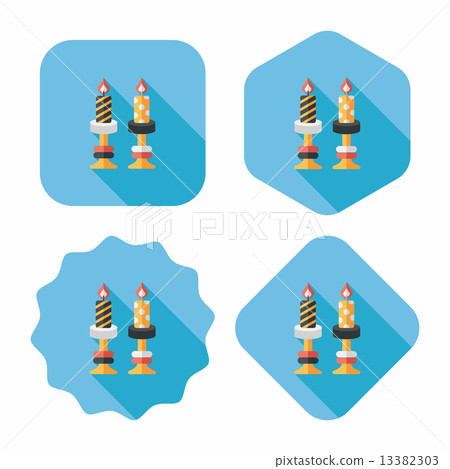 Christmas candle flat icon with long shadow,eps10 Christmas candle flat icon with long shadow,eps10 13382303
