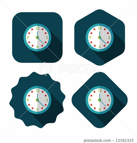 Clock flat icon with long shadow,eps10 Clock flat icon with long shadow,eps10 13382325