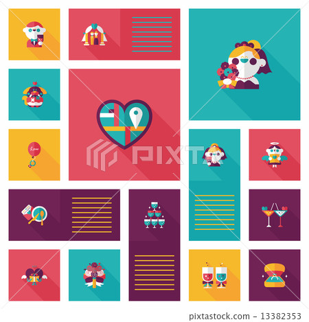 Wedding ui flat design background set, eps10 13382353