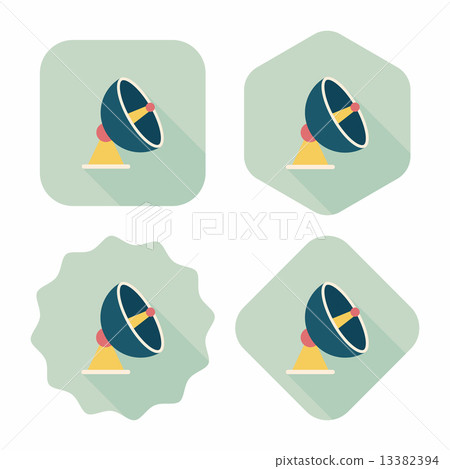 Space Satellite flat icon with long shadow,eps10 13382394