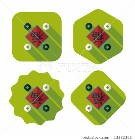Chinese New Year flat icon with long shadow,eps10, Chinese coupl 13382396