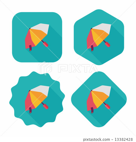 umbrella flat icon with long shadow 13382428