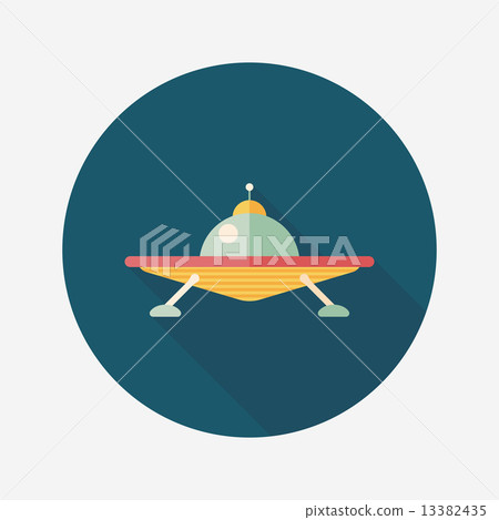 Space UFO flat icon with long shadow, eps10 13382435