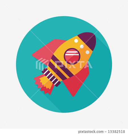 Space rocket flat icon with long shadow,eps10 - Stock Illustration ...