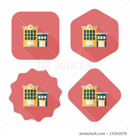 hospital building flat icon with long shadow,eps10 13382676