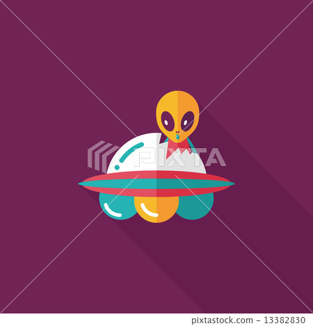 Space UFO flat icon with long shadow, eps10 Space UFO flat icon with long shadow, eps10 13382830