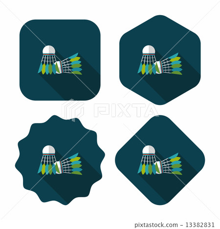 badminton ball flat icon with long shadow,eps10 badminton ball flat icon with long shadow,eps10 13382831