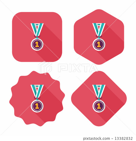 medal flat icon with long shadow,eps10 medal flat icon with long shadow,eps10 13382832