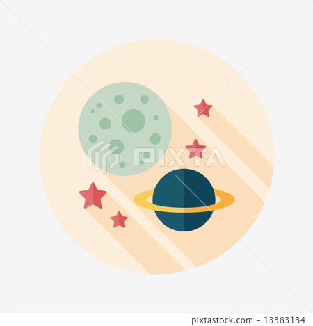 Space planet flat icon with long shadow,eps10 - Stock Illustration ...