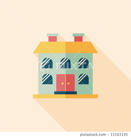 Building flat icon with long shadow,eps10 - Stock Illustration ...