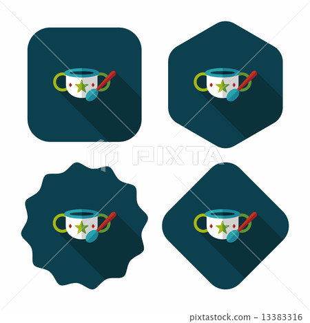 baby food bowl flat icon with long shadow,eps10 13383316
