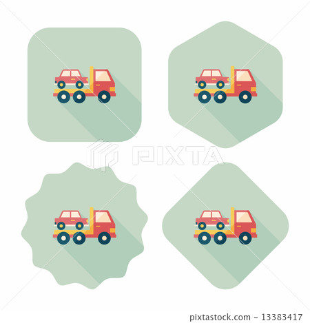 Transportation truck flat icon with long shadow,eps10 13383417