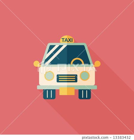 Transportation taxi flat icon with long shadow,eps10 Transportation taxi flat icon with long shadow,eps10 13383432