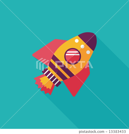 Space rocket flat icon with long shadow,eps10 Space rocket flat icon with long shadow,eps10 13383433