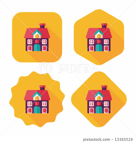 Building house flat icon with long shadow,eps10 - Stock Illustration ...
