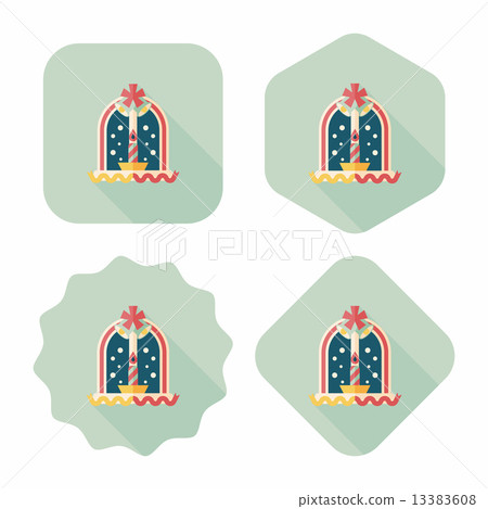 Christmas candle flat icon with long shadow,eps10 Christmas candle flat icon with long shadow,eps10 13383608