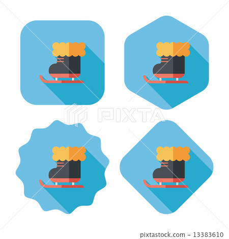 Christmas sleigh flat icon with long shadow,eps10 Christmas sleigh flat icon with long shadow,eps10 13383610