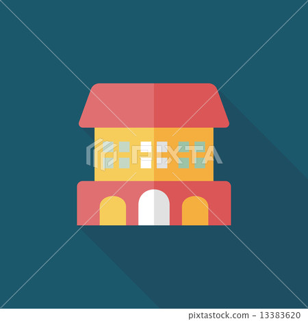 Building flat icon with long shadow,eps10 - Stock Illustration ...