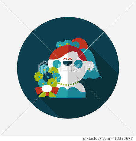 wedding bride flat icon with long shadow,eps10 wedding bride flat icon with long shadow,eps10 13383677