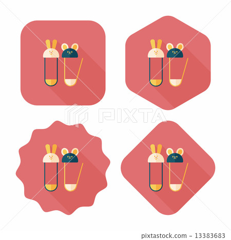 Safety pin flat icon with long shadow,EPS 10 13383683