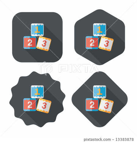 123 blocks flat icon with long shadow,eps10 123 blocks flat icon with long shadow,eps10 13383878