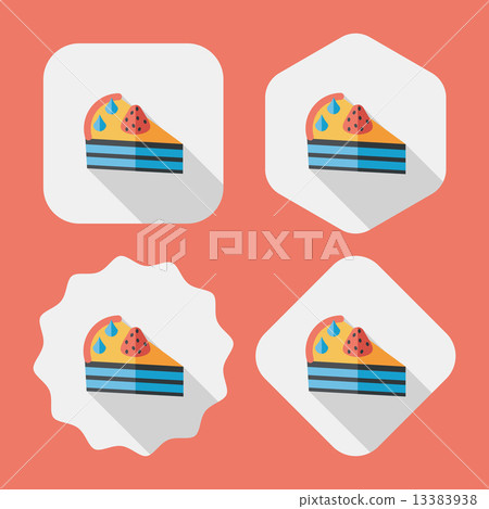 birthday cake flat icon with long shadow,eps10 birthday cake flat icon with long shadow,eps10 13383938