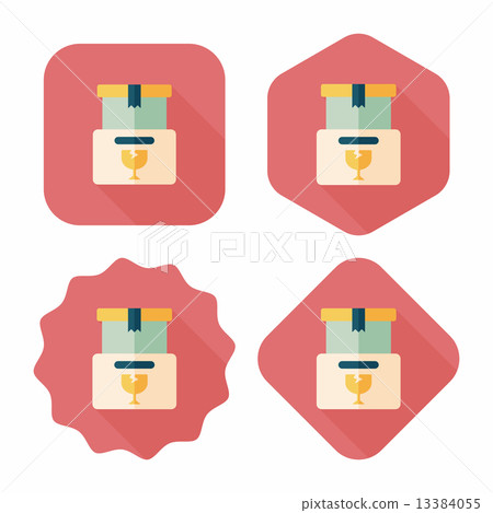 shopping FRAGILE box flat icon with long shadow,eps10 13384055