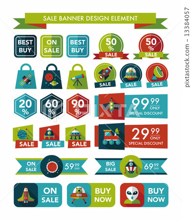 Space sale banner flat design background set, eps10 Space sale banner flat design background set, eps10 13384057