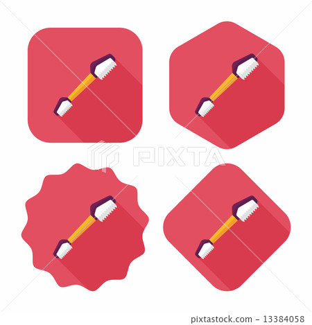 Pet teeth brush flat icon with long shadow,eps10 Pet teeth brush flat icon with long shadow,eps10 13384058