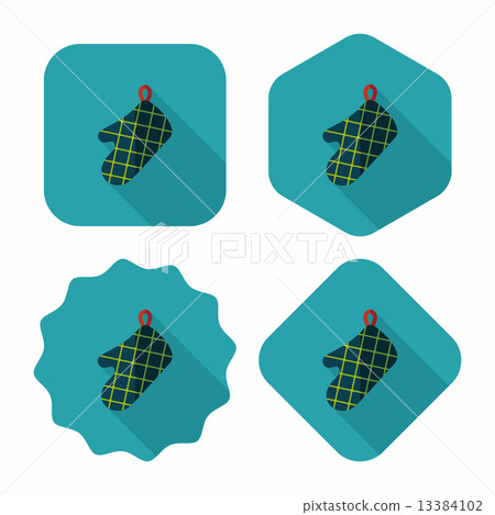 kitchenware oven mitts flat icon with long shadow,eps10 13384102