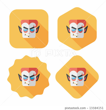 Vampire flat icon with long shadow, eps10 13384151