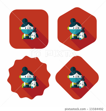 Pet vet and dog flat icon with long shadow,eps10 13384492