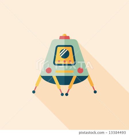 Space Rover flat icon with long shadow,eps10 13384493