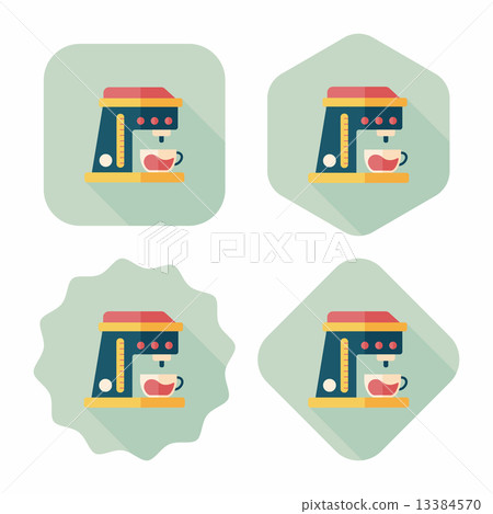coffee machine flat icon with long shadow,eps10 coffee machine flat icon with long shadow,eps10 13384570